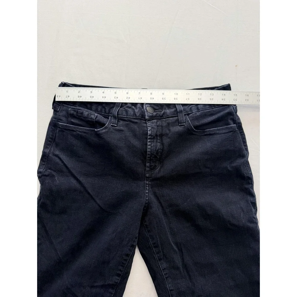 NYDJ Sheri Slim Straight Jeans Womens 10 Blue Dark Wash Mid Rise 32x28.5 Denim